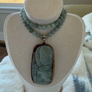 Burma Jade Beaded Necklace – 26” – Mixed Wuji Design